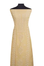 Srajann Hand Embroidered Pure Chanderi Lucknowi Chikankari Unstitched Kurta With Dupatta(SLC1547) - Image 3