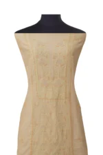 Srajann Hand Embroided Fawn Tissue Lucknowi Chikankari Unstitched Kurta Dupatta Set (SLC1479) - Image 4