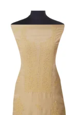 Srajann Hand Embroidered Tussar Silk Lucknowi Chikankari Unstitched Kurta With Dupatta(SLC1483) - Image 4