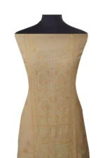 Srajann Hand Embroided Fawn Tissue Lucknowi Chikankari Unstitched Kurta Dupatta Set (SLC1466) - Image 4