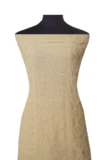 Srajann Hand Embroidered Monga Silk Lucknowi Chikankari Unstitched Kurta With Dupatta(SLC1515) - Image 11