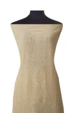 Srajann Hand Embroidered Monga Silk Lucknowi Chikankari Unstitched Kurta With Dupatta(SLC1526) - Image 4