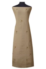 Srajann Hand Embroided Fawn Tissue Lucknowi Chikankari Unstitched Kurta Dupatta Set (SLC1478) - Image 5