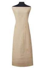 Srajann Hand Embroided Fawn Tissue Lucknowi Chikankari Unstitched Kurta Dupatta Set (SLC1479) - Image 5