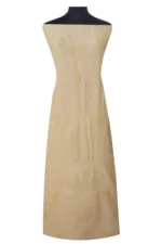 Srajann Hand Embroidered Tussar Silk Lucknowi Chikankari Unstitched Kurta With Dupatta(SLC1483) - Image 5