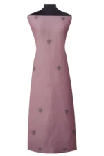 Srajann Hand Embroided Purple Linen Lucknowi Chikankari Unstitched Kurta Dupatta Set (SLC1527) - Image 5