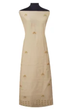 Srajann Hand Embroided Fawn Tissue Lucknowi Chikankari Unstitched Kurta Dupatta Set (SLC1471) - Image 5