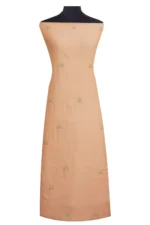 Srajann Hand Embroidered Mal Chanderi Lucknowi Chikankari Unstitched Kurta With Dupatta(SLC1556) - Image 5