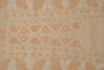 Srajann Hand Embroided Peach Tissue Lucknowi Chikankari Unstitched Kurta Dupatta Set (SLC1485) - Image 6