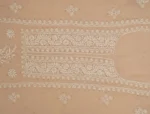 Srajann Hand Embroidered Mal Chanderi Lucknowi Chikankari Unstitched Kurta With Dupatta(SLC1561) - Image 6
