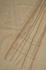 Srajann Hand Embroidered Monga Silk Lucknowi Chikankari Unstitched Kurta With Dupatta