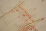 Srajann Hand Embroided Fawn Kota Lucknowi Chikankari Unstitched Kurta Dupatta Set (SLC1521) - Image 8