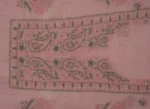 Srajann Hand Embroided Pink Linen Lucknowi Chikankari Unstitched Kurta Dupatta Set (SLC1532) - Image 7
