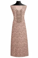 Srajann Hand Embroided Pink Maheshwari Lucknowi Chikankari Unstitched Kurta Dupatta Set (SLC1783) - Image 2