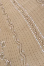 Srajann Hand Embroidered Fawn Ladies Lucknow Chikankari Unstitched Kurta Piece (SLC1191) - Image 3