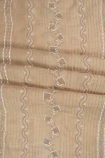 Srajann Hand Embroidered Fawn Khadi Ladies Lucknow Chikankari Unstitched Kurta Piece