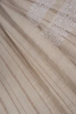 Srajann Hand Embroidered Fawn Lucknowi Chikankari Unstitched Men's Kurta Piece (SLC1193) - Image 5