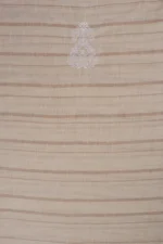 Srajann Hand Embroidered Fawn Lucknowi Chikankari Unstitched Men's Kurta Piece (SLC1193) - Image 6