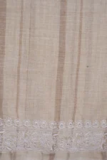 Srajann Hand Embroidered Fawn Lucknowi Chikankari Unstitched Men's Kurta Piece (SLC1193) - Image 7