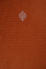 Srajann Hand Embroidered Burnt Orange Lucknowi Chikankari Unstitched Men's Kurta Piece (SLC1194) - Image 6