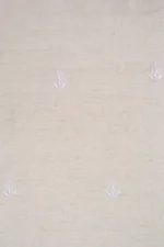 Srajann Hand Embroidered Cream Lucknowi Chikankari Unstitched Men's Kurta Piece (SLC1195) - Image 4