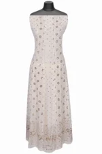 Srajann Hand Embellishment Anarkali Pure Georgette Only Mukaish work Lucknow Chikankari Unstitched Suit (SLC1178) - Image 2