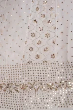 Srajann Hand Embellishment Anarkali Pure Georgette Only Mukaish work Lucknow Chikankari Unstitched Suit