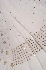 Srajann Hand Embellishment Anarkali Pure Georgette Only Mukaish work Lucknow Chikankari Unstitched Suit (SLC1178) - Image 8