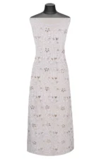 Srajann Hand Embroided White Pure Georgette Lucknowi Chikankari Unstitched Kurta Dupatta Set (SLC1209) - Image 5