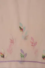 Srajann Hand Embroided Peach Pure Georgette Lucknowi Chikankari Unstitched Kurta Dupatta Set (SLC1247) - Image 11