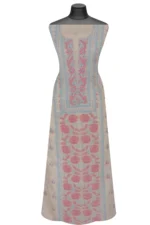 Srajann Hand Embroided Fawn Tissue Lucknowi Chikankari Unstitched Kurta Dupatta Set (SLC1252) - Image 3