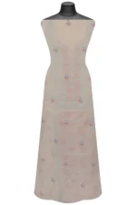 Srajann Hand Embroided Fawn Tissue Lucknowi Chikankari Unstitched Kurta Dupatta Set (SLC1252) - Image 5