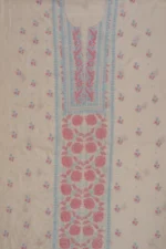 Srajann Hand Embroided Fawn Tissue Lucknowi Chikankari Unstitched Kurta Dupatta Set (SLC1252) - Image 7
