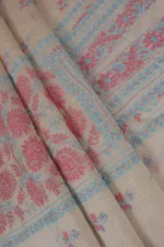 Srajann Hand Embroided Fawn Tissue Lucknowi Chikankari Unstitched Kurta Dupatta Set (SLC1252) - Image 11