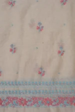 Srajann Hand Embroided Fawn Tissue Lucknowi Chikankari Unstitched Kurta Dupatta Set (SLC1252) - Image 12