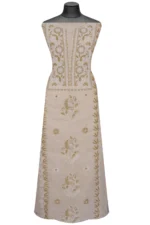 Srajann Hand Embellishment Tissue Silk Lucknowi Chikankari Unstitched Suit Dupatta Set(SLC1251) - Image 2