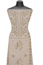 Srajann Hand Embellishment Tissue Silk Lucknowi Chikankari Unstitched Suit Dupatta Set(SLC1251) - Image 3