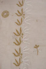 Srajann Hand Embellishment Tissue Silk Lucknowi Chikankari Unstitched Suit Dupatta Set(SLC1251) - Image 8