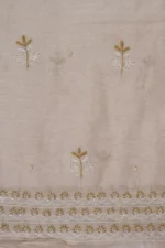 Srajann Hand Embellishment Tissue Silk Lucknowi Chikankari Unstitched Suit Dupatta Set(SLC1251) - Image 12