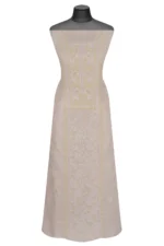 Srajann Hand Embroided Fawn Tissue Lucknowi Chikankari Unstitched Kurta Dupatta Set (SLC1253) - Image 2