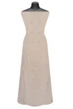 Srajann Hand Embroided Fawn Tissue Lucknowi Chikankari Unstitched Kurta Dupatta Set (SLC1257) - Image 3