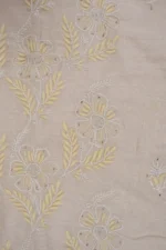 Srajann Hand Embroided Fawn Tissue Lucknowi Chikankari Unstitched Kurta Dupatta Set (SLC1257) - Image 6