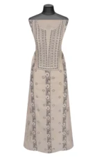 Srajann Hand Embroided Fawn Tissue Lucknowi Chikankari Unstitched Kurta Dupatta Set (SLC1262) - Image 2