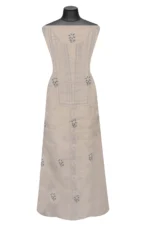 Srajann Hand Embroided Fawn Tissue Lucknowi Chikankari Unstitched Kurta Dupatta Set (SLC1262) - Image 5