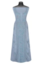 Srajann Hand Embroided Grey Modal Lucknowi Chikankari Unstitched Kurta Dupatta Set (SLC1264) - Image 2