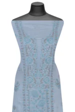 Srajann Hand Embroided Grey Modal Lucknowi Chikankari Unstitched Kurta Dupatta Set (SLC1264) - Image 3
