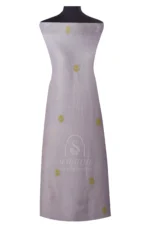 Srajann Hand Embroided Blue Linen Lucknowi Chikankari Unstitched Kurta Dupatta Set (SLC1517) - Image 4