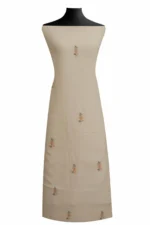 Srajann Hand Embroided white Mul Chanderi Lucknowi Chikankari Unstitched Kurta Dupatta Set (SLC1828) - Image 4