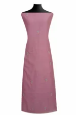 Srajann Hand Embroided Purple Mul Chanderi Lucknowi Chikankari Unstitched Kurta Dupatta Set (SLC1842) - Image 4