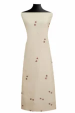 Srajann Hand Embroided Fawn Kota Cotton Lucknowi Chikankari Unstitched Kurta Dupatta Set (SLC1854) - Image 4